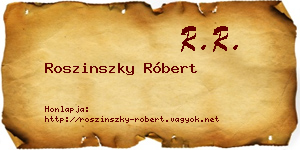 Roszinszky Róbert névjegykártya